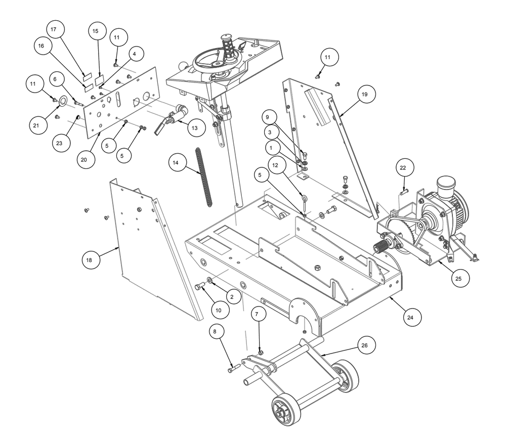Section 05 Diagram and Parts List for MK-2425SSP 170958 MK Diamond Concrete Saw
